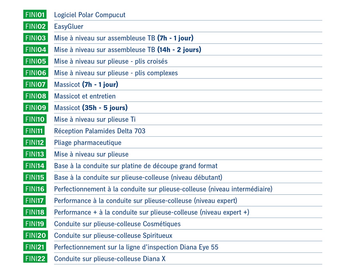 Formations finition