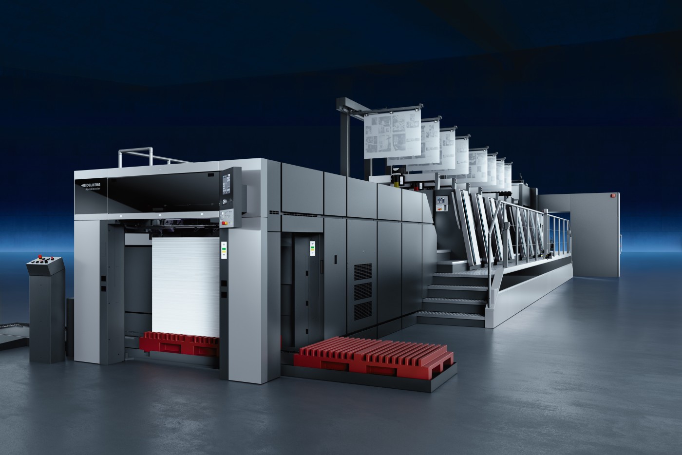 RS8405_CCG_00210_XL_106_8_P5_perfecting_delivery_X3_logistic_Plate_to_Unit_InkStar_dark_hall_hpr