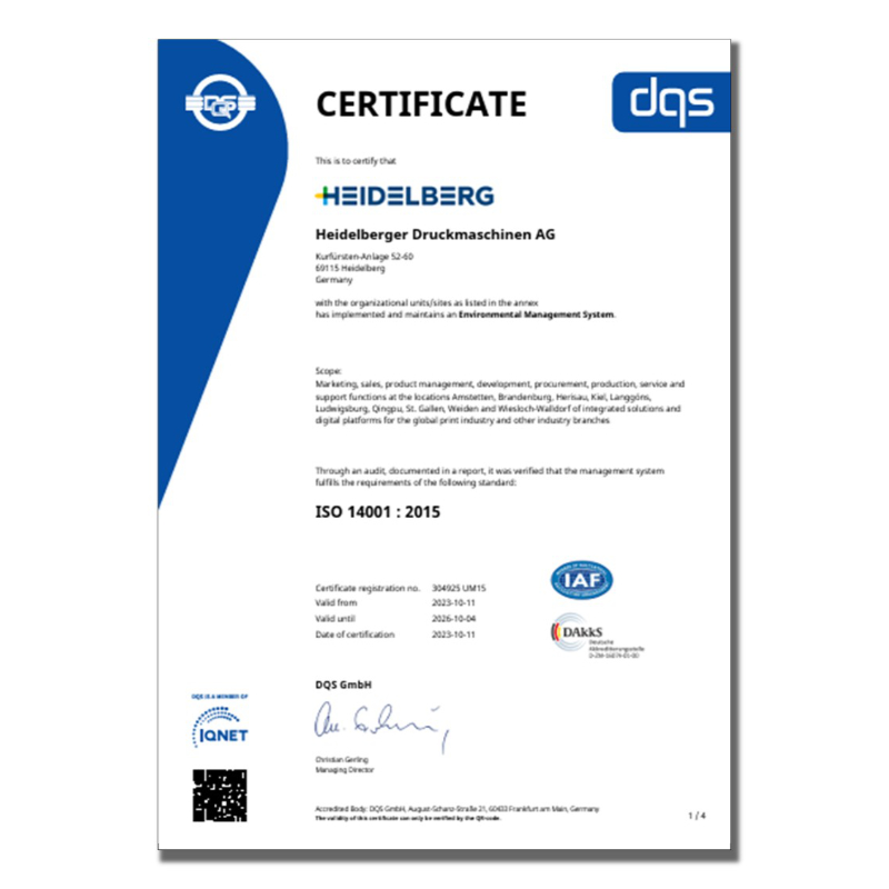 ISO 14001 Certificate