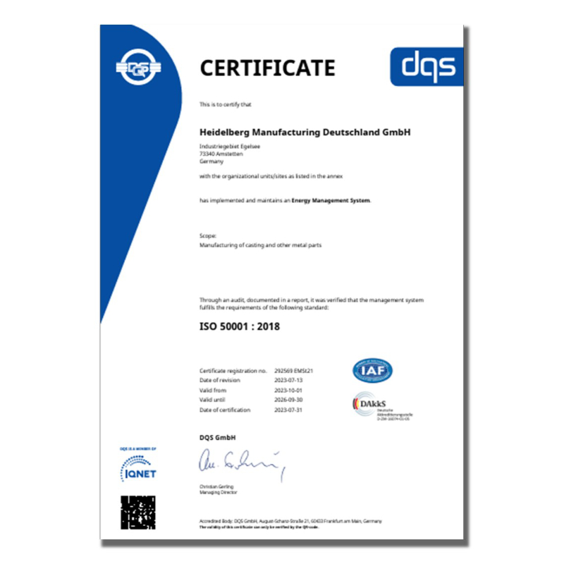 ISO 50001 Certificate