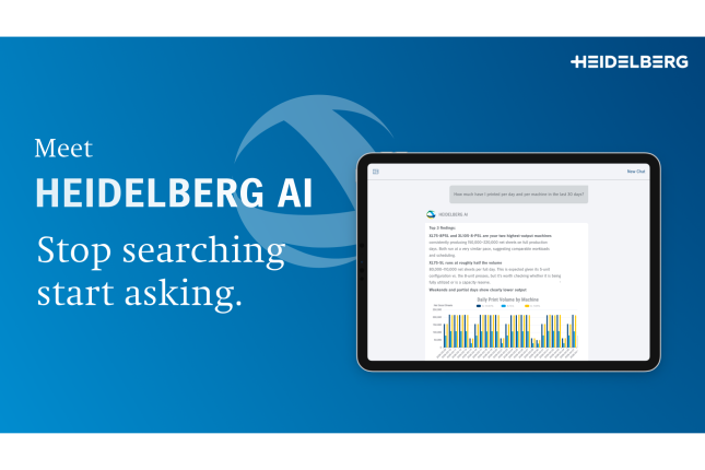 „Stop searching, start asking“ - HEIDELBERG erleichtert mit KI die Produktionsanalyse in Druckereien